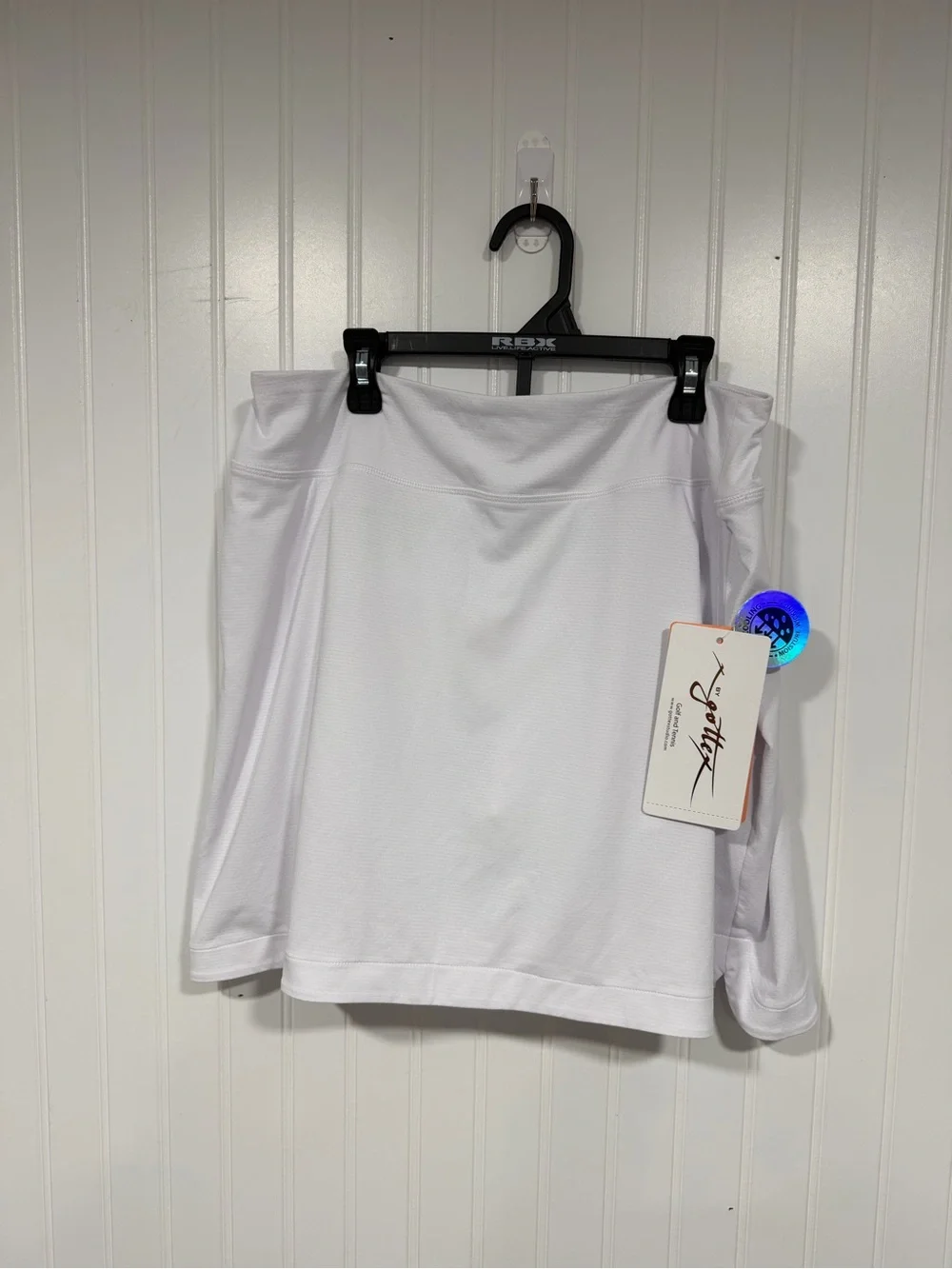 X by Gottex White Pull-On Athletic Skort L Moisture Wicking Quick Dry Golf